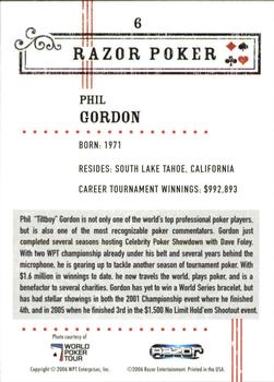 2006 Razor Poker #6 Phil Gordon Back